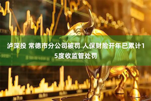 泸深投 常德市分公司被罚 人保财险开年已累计15度收监管处罚