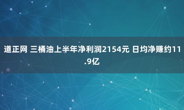 道正网 三桶油上半年净利润2154元 日均净赚约11.9亿